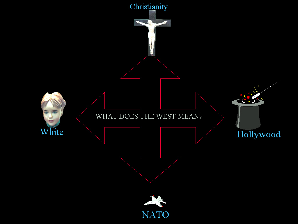 1999《西方》互动演示，“What does the West mean?” 交互页面。